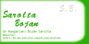 sarolta bojan business card